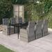 vidaXL Patio Dining Set Seat 3/5/7 Piece Black/Gray 31.5"/55.1" Table Length