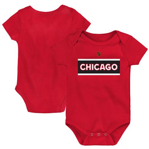 Roter Kleinkind-Body mit primärem Logo der Chicago Blackhawks Special Edition 2.0