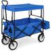 c&g outdoors Collapsible Folding Outdoor Utility Wagon w/ Canopy Garden Cart W/Removable Canopy - Blue | 39 H x 44 W x 24 D in | Wayfair K1731