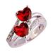 Kayannuo Rings for Women Easter Clearance Women Famale Fashion Lover Jewelry Heart Cut Rainbow & White Gemstone Ring Valentines Day Gifts