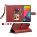 Galaxy A14 5G Case Samsung Galaxy A14 5G Wallet Case Galaxy A14 5G Leather Case Tekcoo PU Leather Folio Flip Cover Magnetic Closure TPU Shockproof Protective Case Kickstand Strap -Wine Red