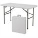 Arlmont & Co. Kelsyn Folding Steel Outdoor Picnic Table Plastic/Metal in White | 29 H x 24 W x 48 D in | Wayfair 4A459E2E38B24EFA8594ED9E30B2A853