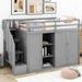 Harriet Bee Hayati Queen Solid Wood Storage Loft Bed Wood in Gray | 61.4 H x 42.4 W x 93.3 D in | Wayfair 7403BC33B5EA43DF92546DA155BFC9A1