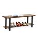 17 Stories Fritzmann 5 Pair Shoe Storage Bench Wood/Manufactured Wood in Black/Brown/Gray | 17.72 H x 47.05 W x 14.17 D in | Wayfair