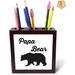 Loon Peak® Fevzie Pen Holder Wood in Black/Brown/White | 5 H x 5 W x 1.66 D in | Wayfair CD7A012DEAA24494A1754046F037BFB6