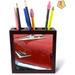 GN109 Vintage Auto Hood-Tile Pen Holder, 5-Inch Wood in Black/Brown/Red | 5 H x 5 W x 1.66 D in | Wayfair 2963H2XCIJMD037196