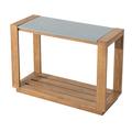 Red Barrel Studio® Flarity Outdoor Side Table Wood/Stone/Concrete in Brown | 27.6 H x 39.4 W x 15.7 D in | Wayfair B2367612FF7349EEA0093D5942835E84