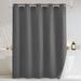 Latitude Run® Rakiem No Hook Required Waffle Weave Shower Curtain w/ Snap in Liner Polyester in Gray | 77 H x 71 W in | Wayfair