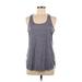 Reebok Active Tank Top: Gray Color Block Activewear - Women's Size Medium