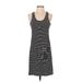 Madewell Casual Dress - Shift Scoop Neck Sleeveless: Black Stripes Dresses - Women's Size X-Small