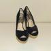 Michael Kors Shoes | Michael Kors Black Wedge Heels | Color: Black/Tan | Size: 7.5