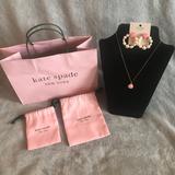 Kate Spade Jewelry | Kate Spade Knocker Earrings With Matching Necklace. Nwt!! | Color: Pink | Size: Os