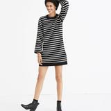 Madewell Dresses | Madewell Button-Sleeve Sweater-Dress In Stripe Size Small | Color: Black/White | Size: S