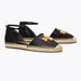 Tory Burch Shoes | Nib Tory Burch Eleanor D'orsay Leather Espadrille Sandal Black 6.5 7 7.5 8 8.5 9 | Color: Black/Gold | Size: Various