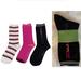 Kate Spade Accessories | Nwt 3 Pr Kate Spade Crew Socks | Color: Black/Gold/Pink | Size: Os