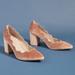 Anthropologie Shoes | Htf Anthropologie Scalloped Velvet Heels | Color: Pink | Size: 7