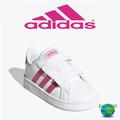 Adidas Shoes | New Adidas Toddler Grand Court Sizes 4k 10k Shoes/Sneakers White/Pink Eg3815 | Color: Pink/White | Size: Various