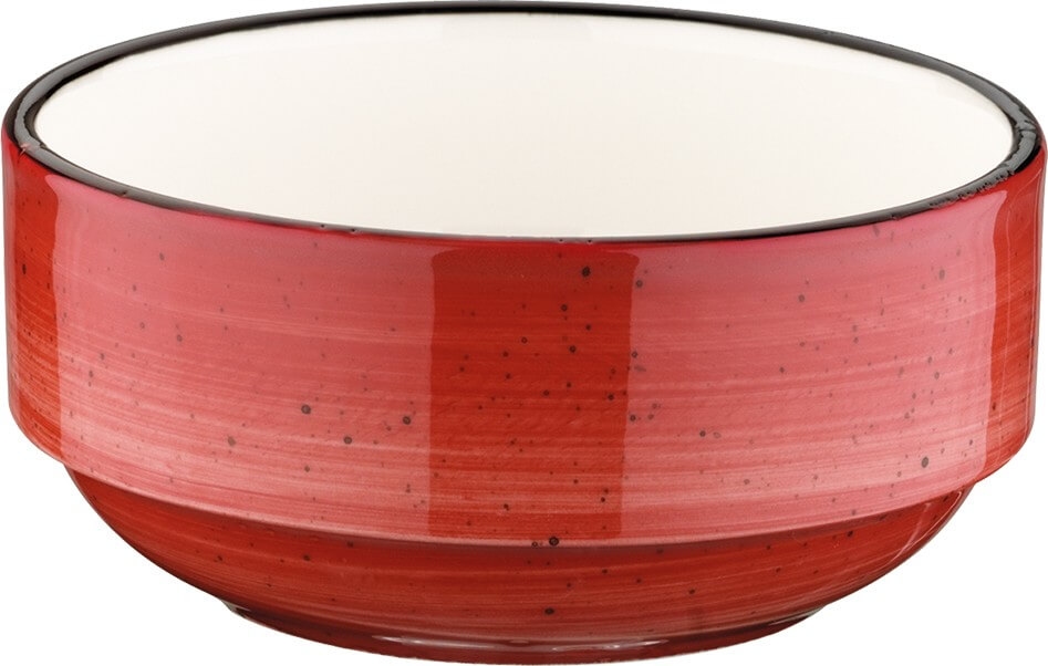 6x Bonna Aura Passion Banquet Stapelschale Schälchen rund 12cm 35cl 5,3cm tief Rot Creme APSBNC12JO Bowl Tapas Snack Geschirr Image