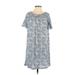 H&M Casual Dress - Shift: Blue Print Dresses - Women's Size X-Small