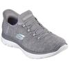 Slipper SKECHERS "SUMMITS DAZZLING HAZE", Damen, Gr. 42, grau (grau, meliert), Textil, sportlich, Schuhe, Slip Ins Sneaker, Freizeitschuh mit dezenten Kontrastdetails