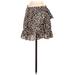 Forever 21 Casual Fit & Flare Skirt Mini: Tan Animal Print Bottoms - Women's Size Small - Print Wash