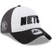 Men's New Era White/Black Brooklyn Nets Back Half 9TWENTY Adjustable Hat