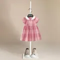 Robe d'été cool et mignonne pour enfants col en dentelle vêtements pour enfants jupe douce tout