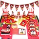 Décorations de fête d'anniversaire Disney Red TureMouse tasse serviette nappe ballon poulet