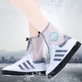 Couvre-chaussures en silicone réutilisables couvre-bottes imperméables anti-pluie dessus haut