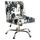 Linon 178404CHAR01U Draper Office Chair Charcoal - Chrome Base