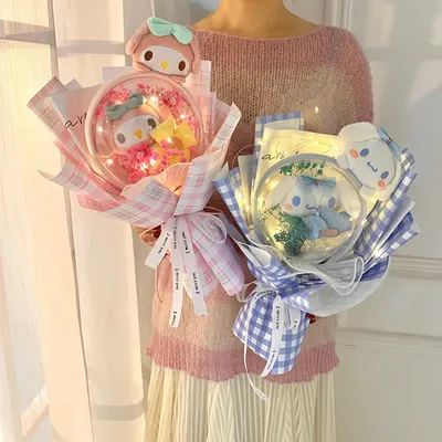 Sanrio – peluche adorable Kawaii pour fille Bouquet de fleurs dessin animé cadeau d'anniversaire
