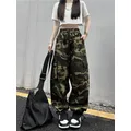 Pantalon Cargo de Camouflage Vintage américain pour femme Streetwear d'été jambes larges et