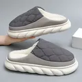 Comwarm-Pantoufles Chaudes en Coton pour Homme Chaussures d'Nikà Semelles Optiques en Peluche