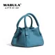 MABULA-Sac à main en cuir de vachette bleu ciel pour femme petit sac à main à poignée supérieure