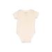 First Impressions Short Sleeve Onesie: Pink Grid Bottoms - Size 0-3 Month