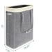 Latitude Run® 40L Narrow Laundry Basket w/ Padded Handle, Slim Laundry Hamper Foldable Fabric in Gray | 22 H x 15.25 W x 7.25 D in | Wayfair