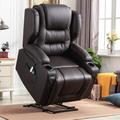 Latitude Run® Power Lift Assist Recliner Chair w/ Heat & Massager Faux Leather | 41.7 H x 31 W x 30.3 D in | Wayfair