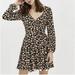 Free People Dresses | Free People Pradera Long Sleeve Floral Wrap Dress Nwot | Color: Black/Cream | Size: M