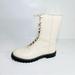 J. Crew Shoes | J.Crew Gwen Lace Up Boots Womens Size 8 Lug-Sole Ivory Leather | Color: Cream/White | Size: 8