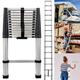 Telescoping Ladder, Portable Telescopic Extension Tall Multi Purpose Extendable Roof Ladder, Folding Telescopic Step Ladder 3.8m Stainless Steel Telescopic Loft Ladder for Outdoor Roof Attic Home