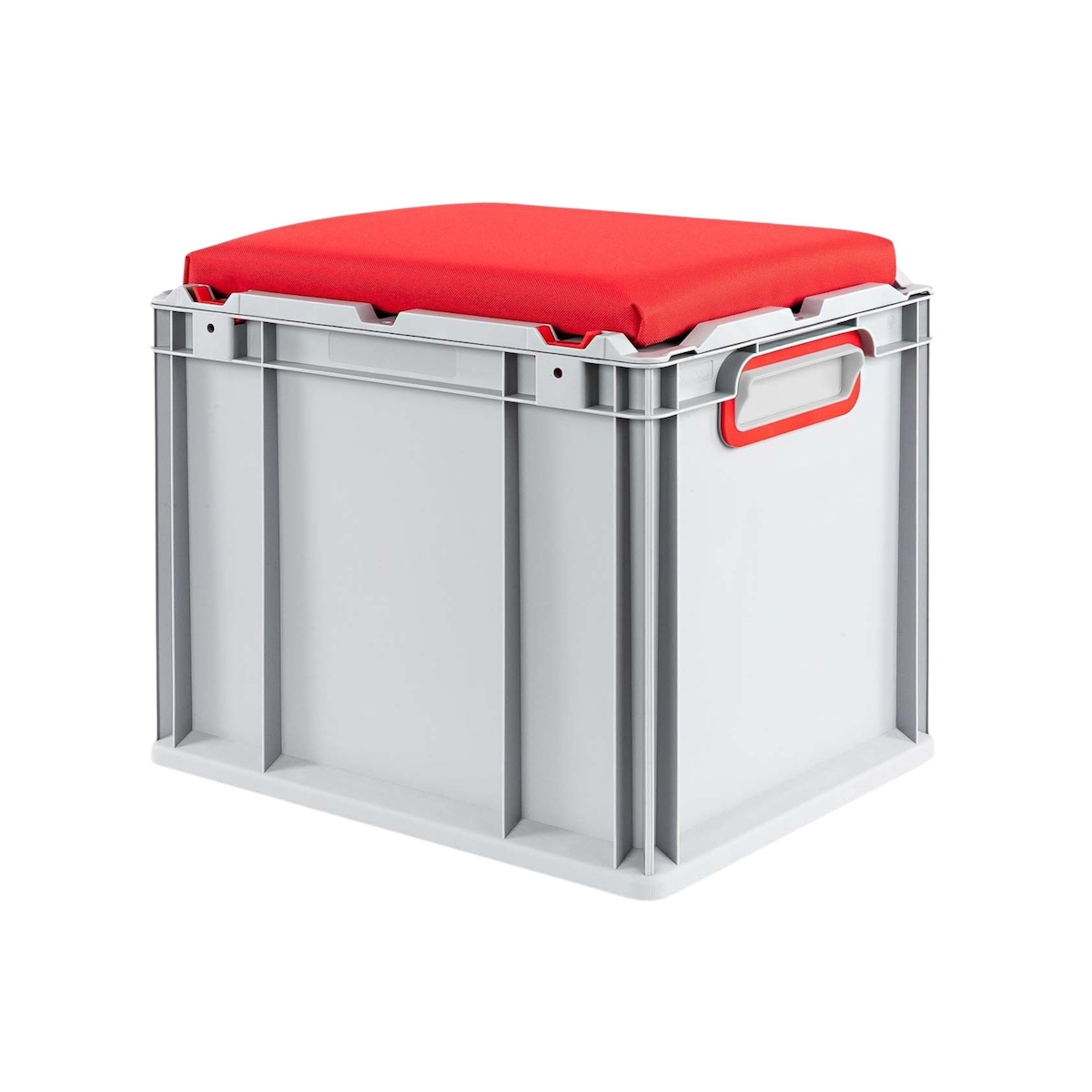 PROREGAL Eurobox NextGen Seat Box Rot | HxBxT 36,5x30x40cm | 30 Liter | Griffe geschlossen | Eurobehälter, Sitzbox, Transportbox, Transportbehälter Image