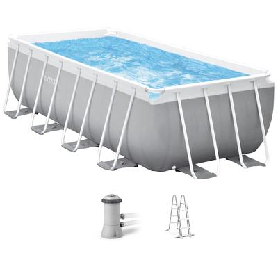 Framepool INTEX "PrismFrame", grau (grau, blau), B:200cm H:122cm L:400cm, Schwimmbecken, BxLxH: 200x400x122 cm Image