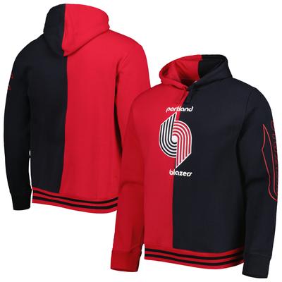 Mitchell & Ness – Portland Trail Blazers – Hardwood Classics – Geteilter Pullover-Hoodie für Herren, Rot/Schwarz Image
