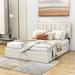 Latitude Run® Platform Bed w/ 4 Drawers & Adjustable Headboard Upholstered/Velvet in Brown | 44 H x 64 W x 83 D in | Wayfair