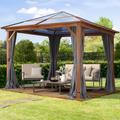 3x3 m Hardtop Gartenpavillon, inkl. 4 Seitenteile, loft grey