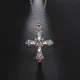 Cazador-Collier pendentif croix chrétien gothique pour femme violet rose biscuits colliers de la
