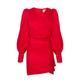 Swing Fashion Women's Stefany Damen Elegant | Festliches Partykleid | Sommerkleid | Abendkleid | Cocktailkleider | Minikleid | Kleid mit Kuvert-Ausschnitt | Langarm | Kurze | Rot | 42, XL