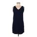 Gap Casual Dress - Shift V Neck Sleeveless: Blue Solid Dresses - Women's Size X-Small