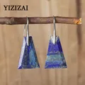 YIZIZAI-Boucles d'oreilles pendantes Lapis Lazuli pour femmes boucles d'oreilles en pierre de