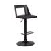 HomeRoots 42" Black Faux Leather And Iron Swivel Adjustable Height Bar Chair - 17 x 42 x 19